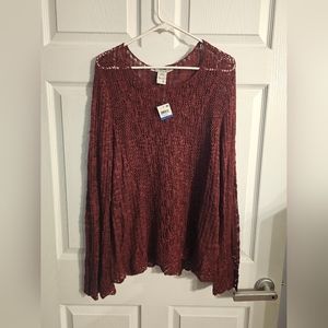 American Rag Zinfandel Sheer Sweater